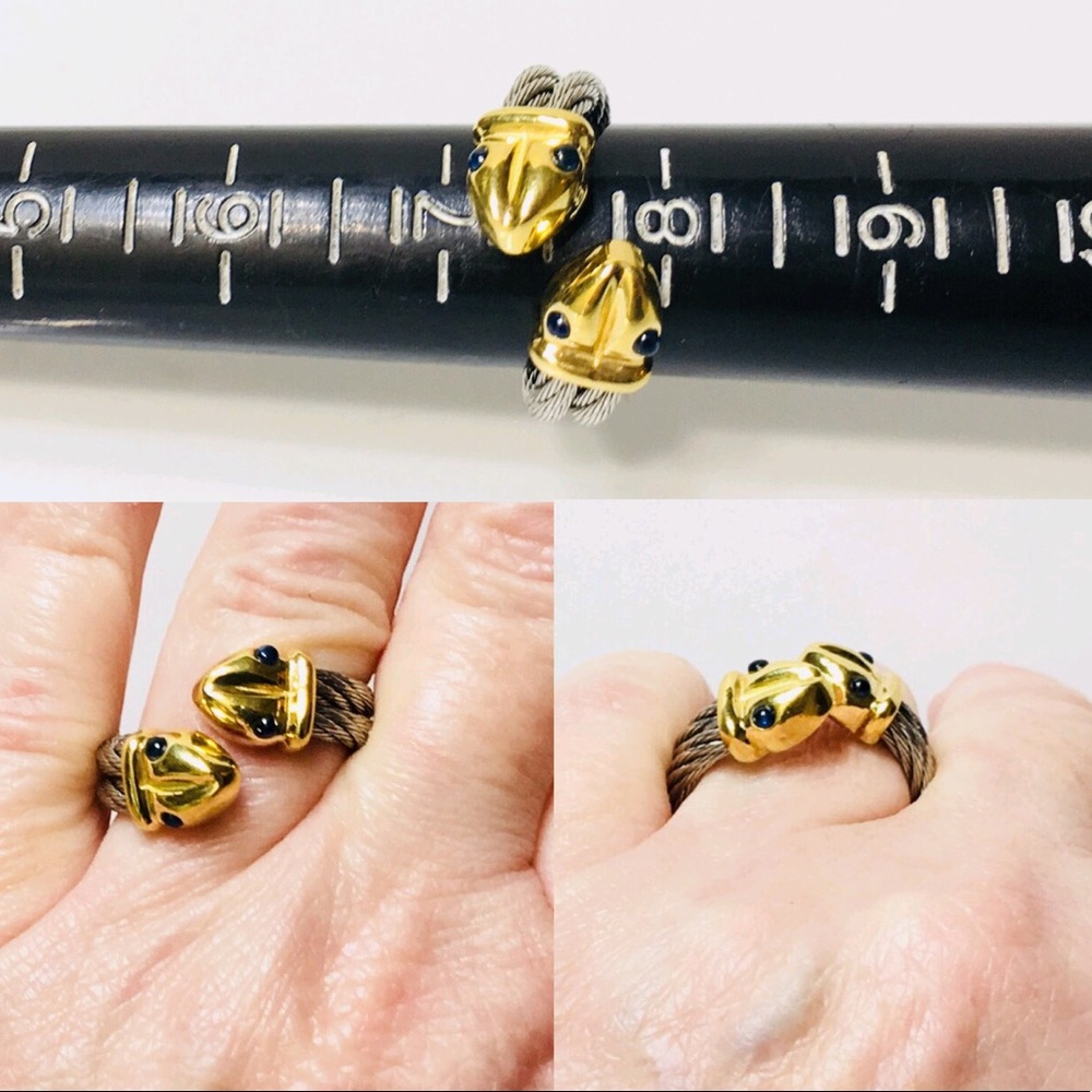 ALOR 18k Gold Cable Snake Bypass Ring - Picture 6 of 8
